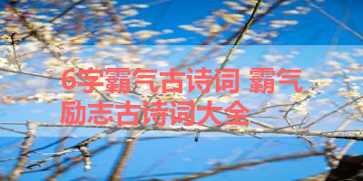 6字霸气古诗词 霸气励志古诗词大全 