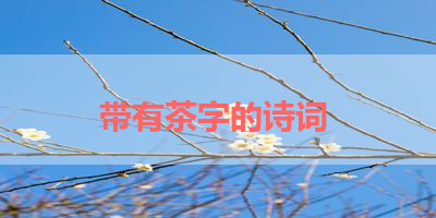 带有茶字的诗词 