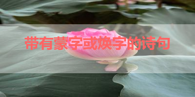 带有蒙字或焕字的诗句 