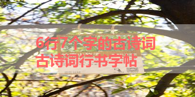 6行7个字的古诗词 古诗词行书字帖