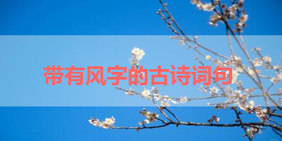 带有风字的古诗词句 