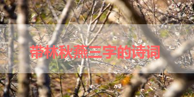 带林秋燕三字的诗词 