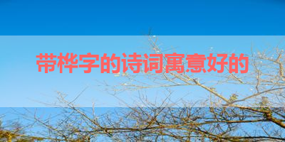 带桦字的诗词寓意好的 