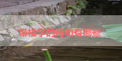 带楼字的诗句有哪些 