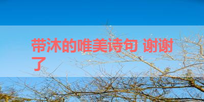 带沐的唯美诗句 谢谢了 