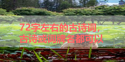 72字左右的古诗词，古诗或词牌名都可以 
