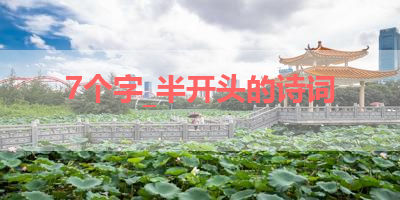 7个字_半开头的诗词 