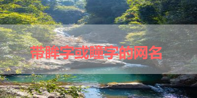 带眸字或瞳字的网名 