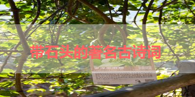 带石头的著名古诗词 