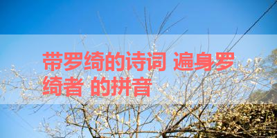 带罗绮的诗词 遍身罗绮者 的拼音