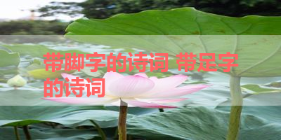 带脚字的诗词 带足字的诗词 