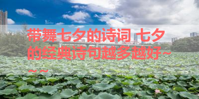 带舞七夕的诗词 七夕的经典诗句越多越好~~~ 