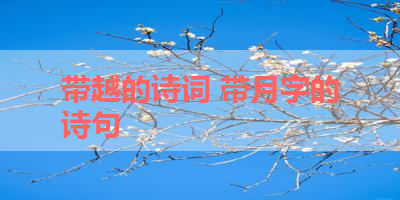 带越的诗词 带月字的诗句 