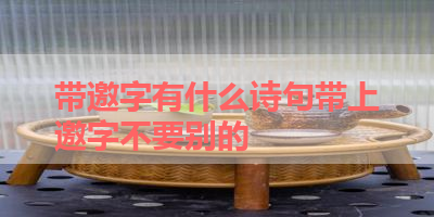 带邀字有什么诗句带上邀字不要别的 