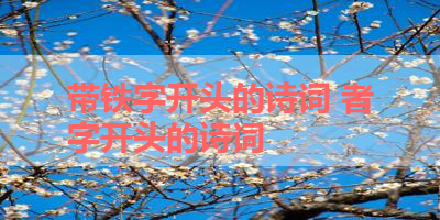 带铁字开头的诗词 者字开头的诗词