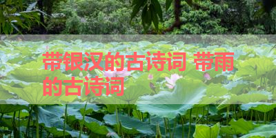 带银汉的古诗词 带雨的古诗词