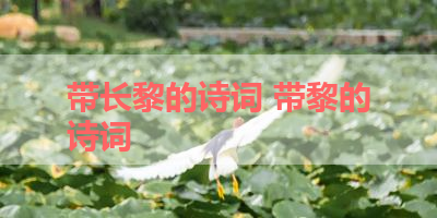 带长黎的诗词 带黎的诗词