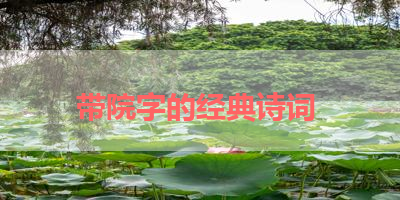 带院字的经典诗词 