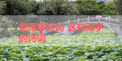 带雨字诗词 含有雨字的诗词