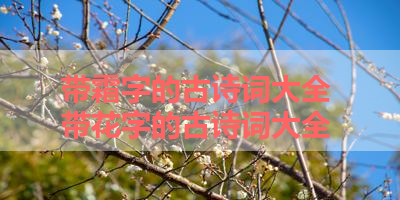 带霜字的古诗词大全 带花字的古诗词大全