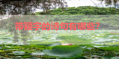 带颖字的诗句有哪些？ 