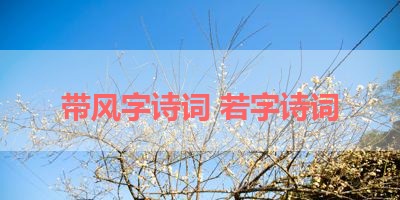 带风字诗词 若字诗词