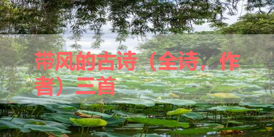 带风的古诗（全诗，作者）三首 