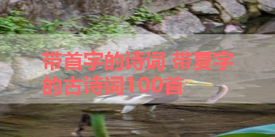 带首字的诗词 带夏字的古诗词100首