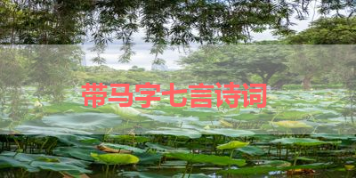 带马字七言诗词 