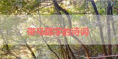 带马蹄字的诗词 