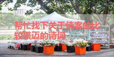 帮忙找下关于侠客的比较豪迈的诗词 