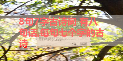 8句7字古诗词 有八句话,每句七个字的古诗 