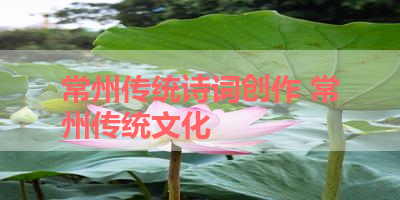 常州传统诗词创作 常州传统文化