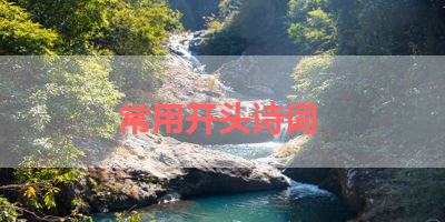 常用开头诗词 