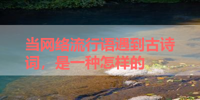 当网络流行语遇到古诗词，是一种怎样的 