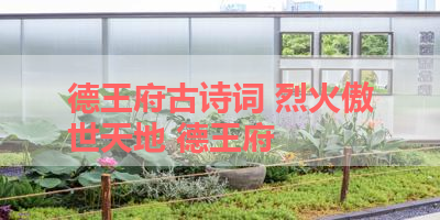 德王府古诗词 烈火傲世天地 德王府