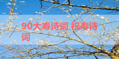 90大寿诗词 祝寿诗词