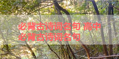 必背古诗词名句 高中必背古诗词名句