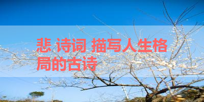 悲 诗词 描写人生格局的古诗