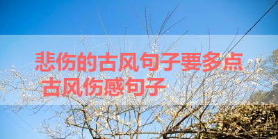 悲伤的古风句子要多点 古风伤感句子