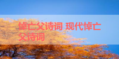 悼亡父诗词 现代悼亡父诗词