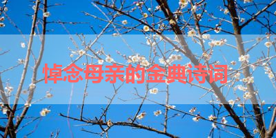 悼念母亲的金典诗词 