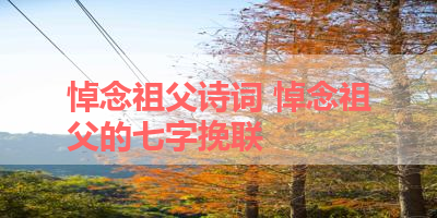 悼念祖父诗词 悼念祖父的七字挽联