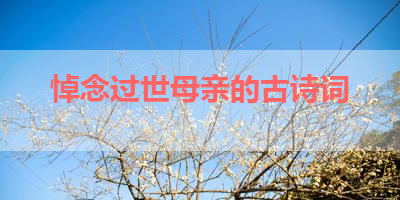 悼念过世母亲的古诗词 