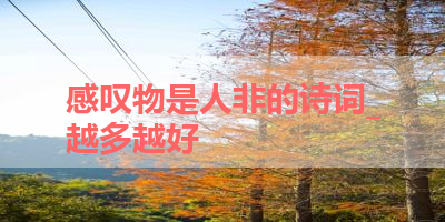 感叹物是人非的诗词_越多越好 