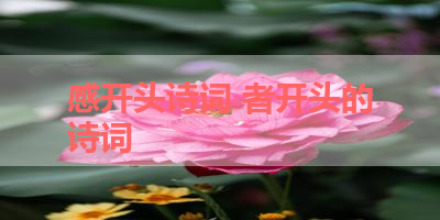 感开头诗词 者开头的诗词