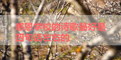 感恩学校的诗歌最好是四句话左右的 