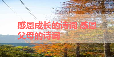感恩成长的诗词 感恩父母的诗词
