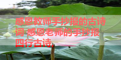 感恩教师手抄报的古诗词 感恩老师的手抄报四行古诗, 