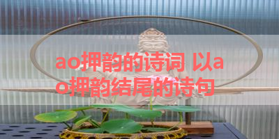 ao押韵的诗词 以ao押韵结尾的诗句
